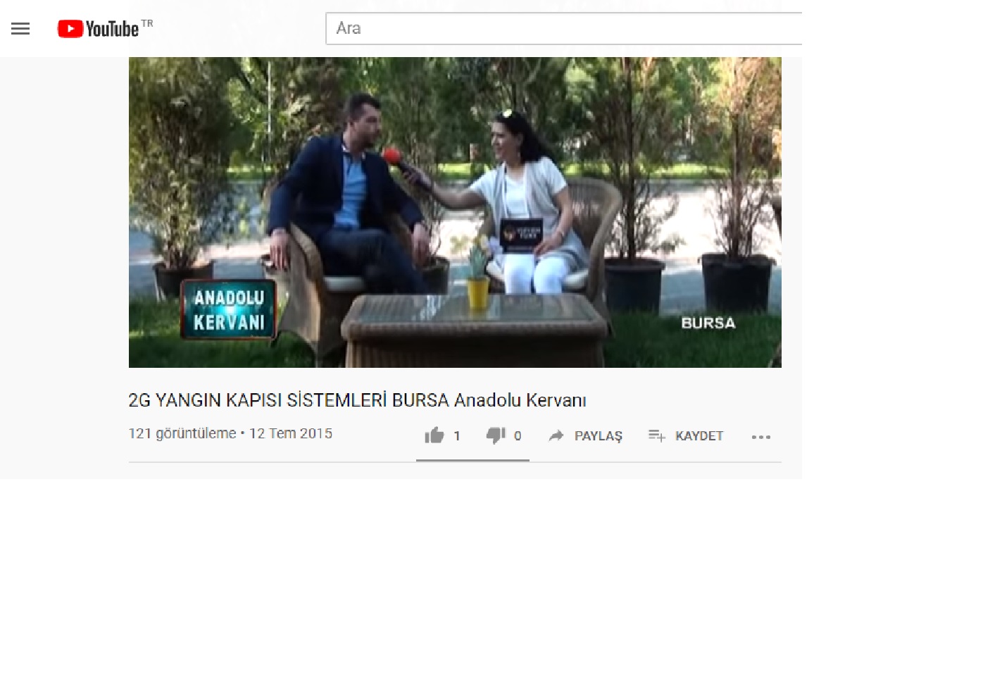 2G Yangın Kapısı Bursa Özkan Sava Vizyon Türk Tv